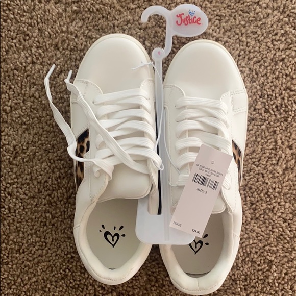 NWT Justice leopard stripe tennis shoes - Picture 4 of 5